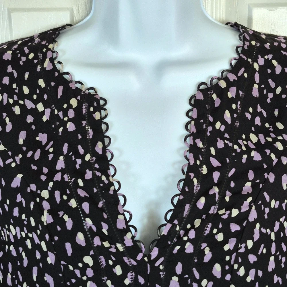 Diane Von‎ Furstenburg black Aria chiffon silk dress women's 0 - Picture 8 of 16
